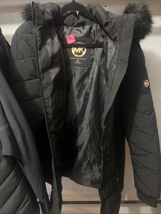 Michael Kors Jackets & Blazers - Michael Kors Black Quilted Puffer Coat with Faux Fur Hood